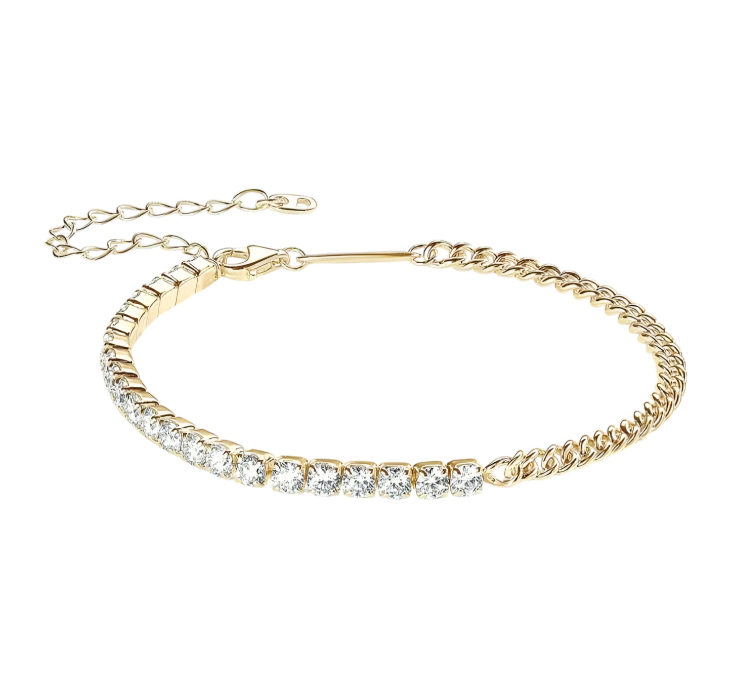 3mm*22pcs moissanite silver bracelet