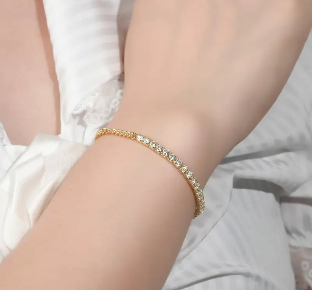 3mm*22pcs moissanite silver bracelet