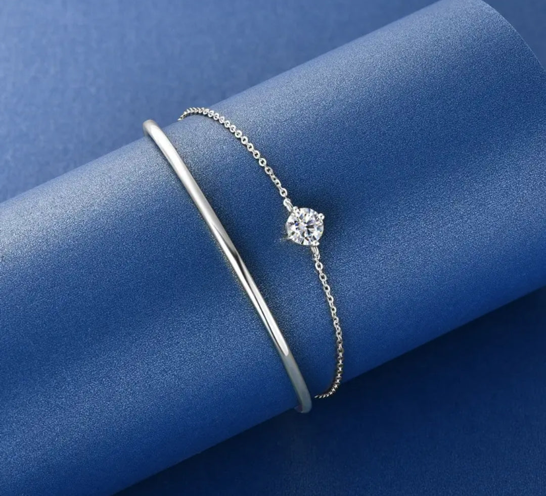 1ct moissanite silver bracelet
