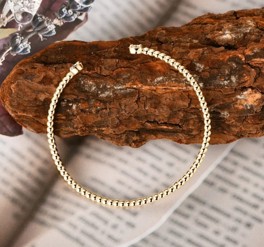 5mm*2pcs moissanite silver bracelet