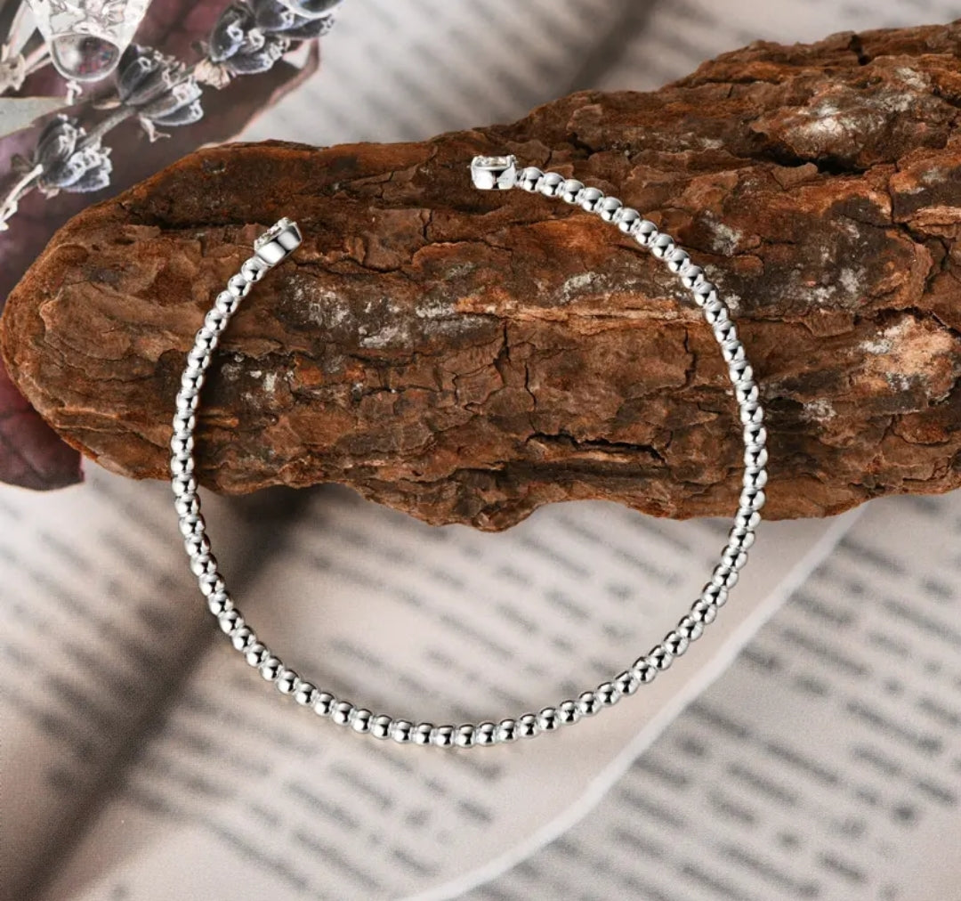 5mm*2pcs moissanite silver bracelet