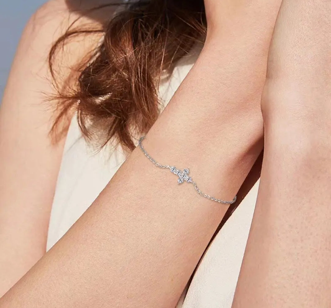 2.5mm*6pcs moissanite silver bracelet