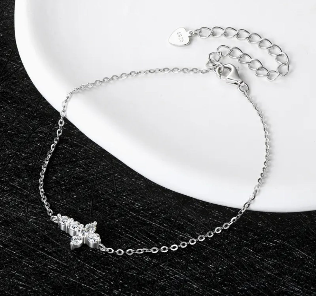 2.5mm*6pcs moissanite silver bracelet