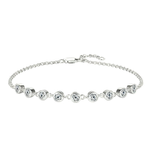3mm*9pcs moissanite silver bracelet
