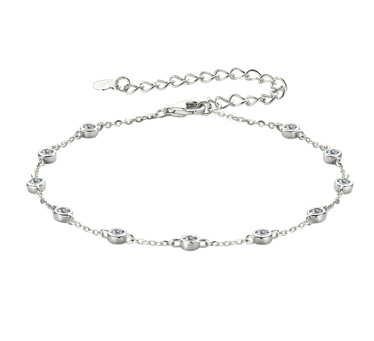 2.5mm*11pcs moissanite silver bracelet