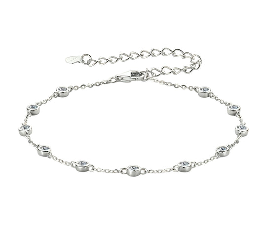 2.5mm*11pcs moissanite silver bracelet