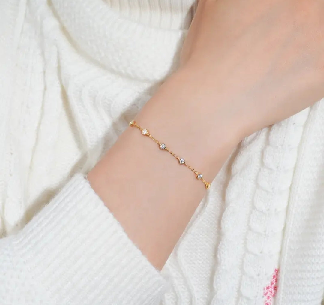 2.5mm*11pcs moissanite silver bracelet