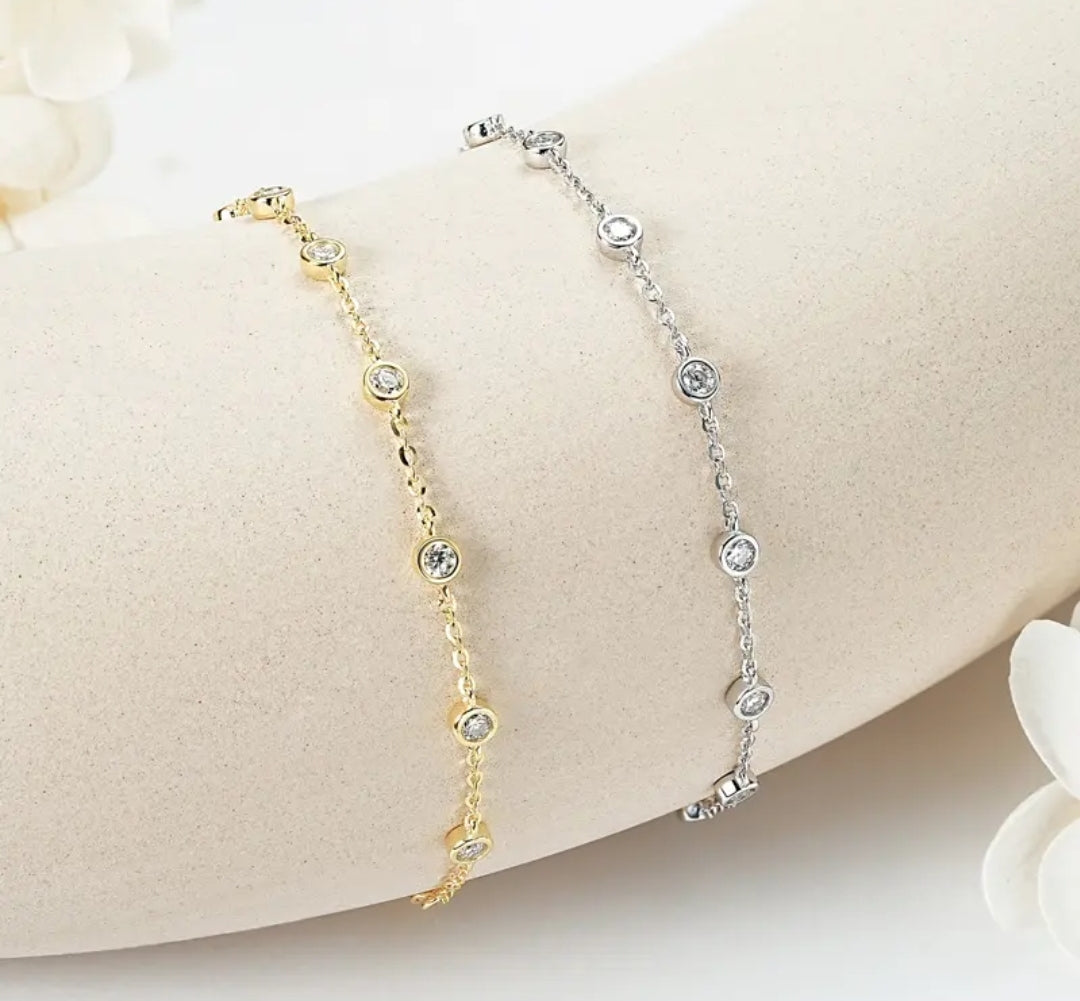 2.5mm*11pcs moissanite silver bracelet