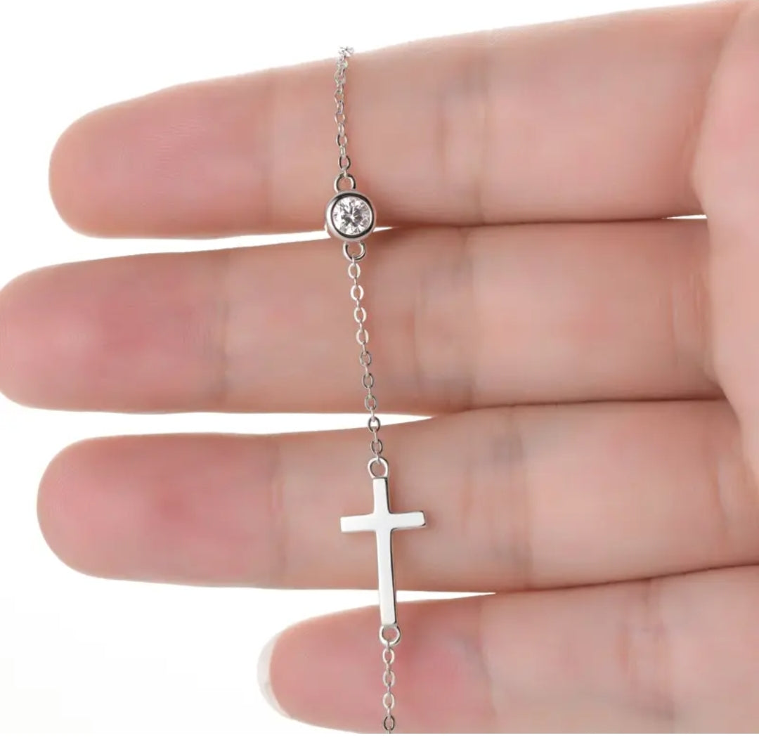 4mm moissanite silver bracelet
