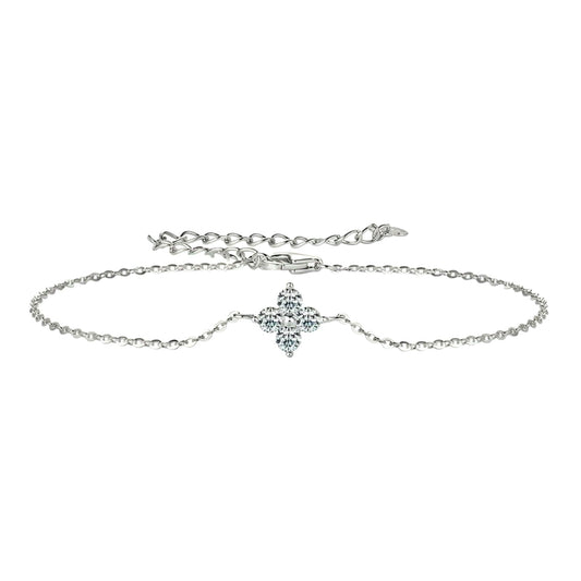 3mm*4pcs moissanite silver bracelet