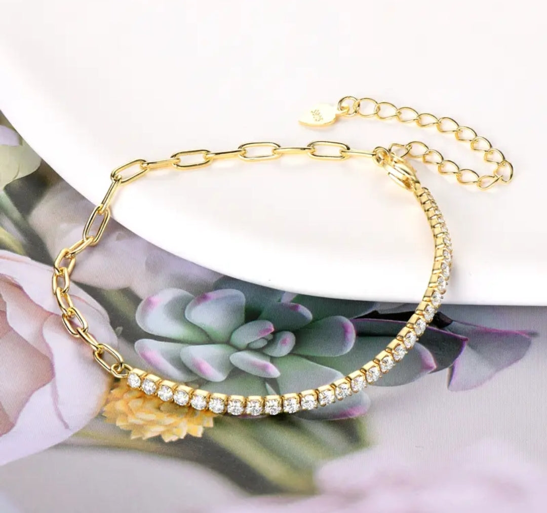 2mm*31pcs moissanite silver bracelet
