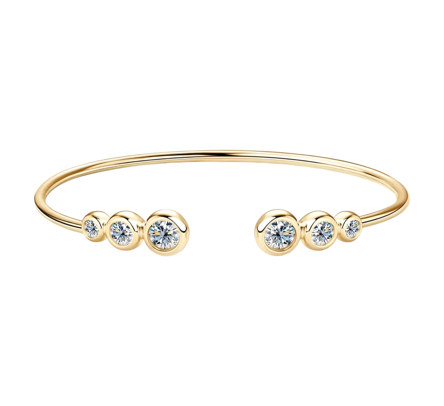 5mm 4mm 3mm moissanite silver bracelet