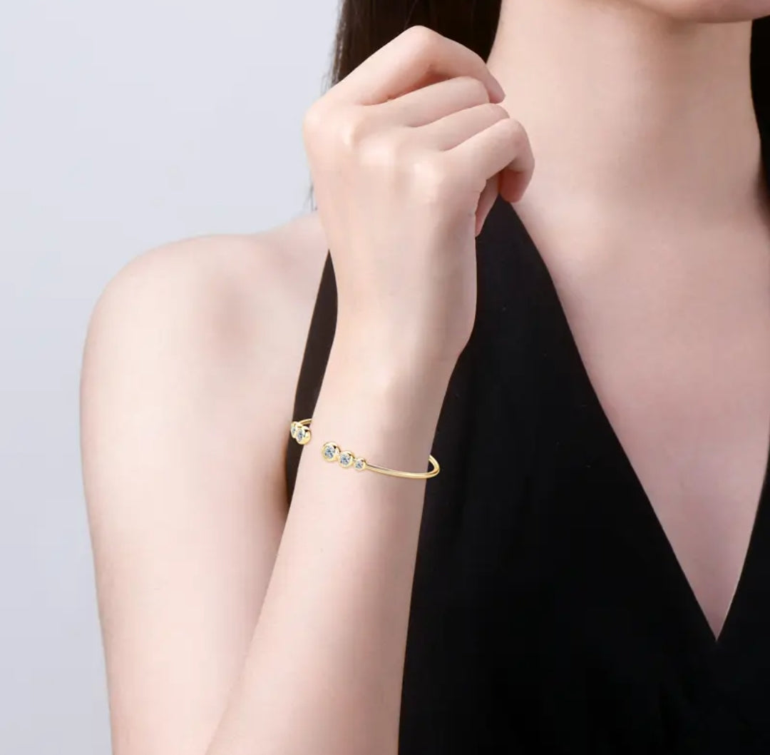 5mm 4mm 3mm moissanite silver bracelet