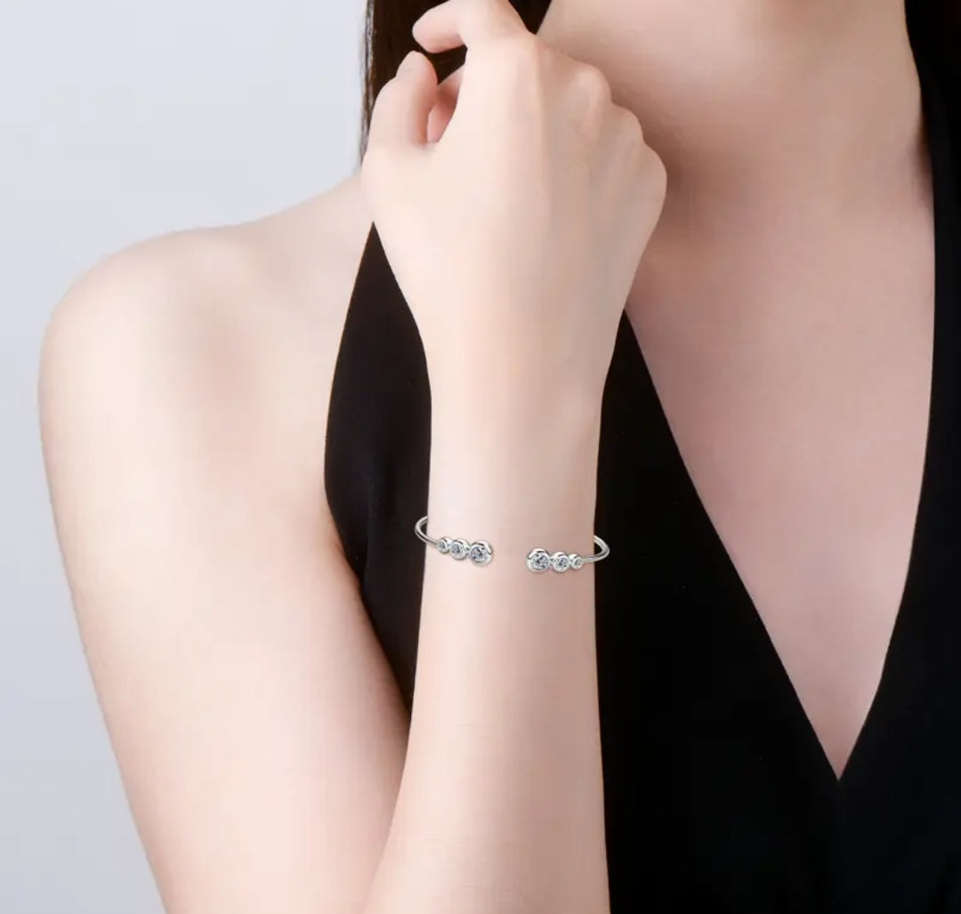 5mm 4mm 3mm moissanite silver bracelet