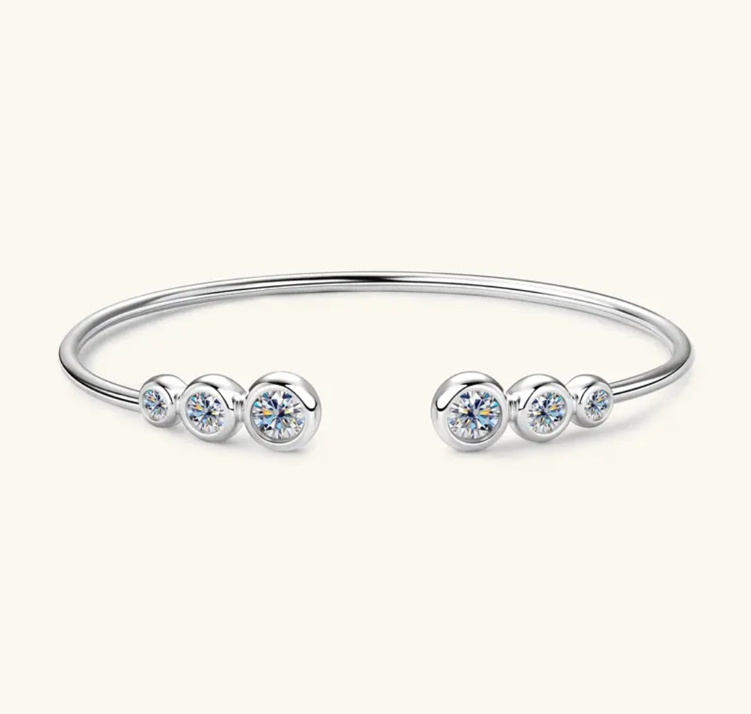 5mm 4mm 3mm moissanite silver bracelet