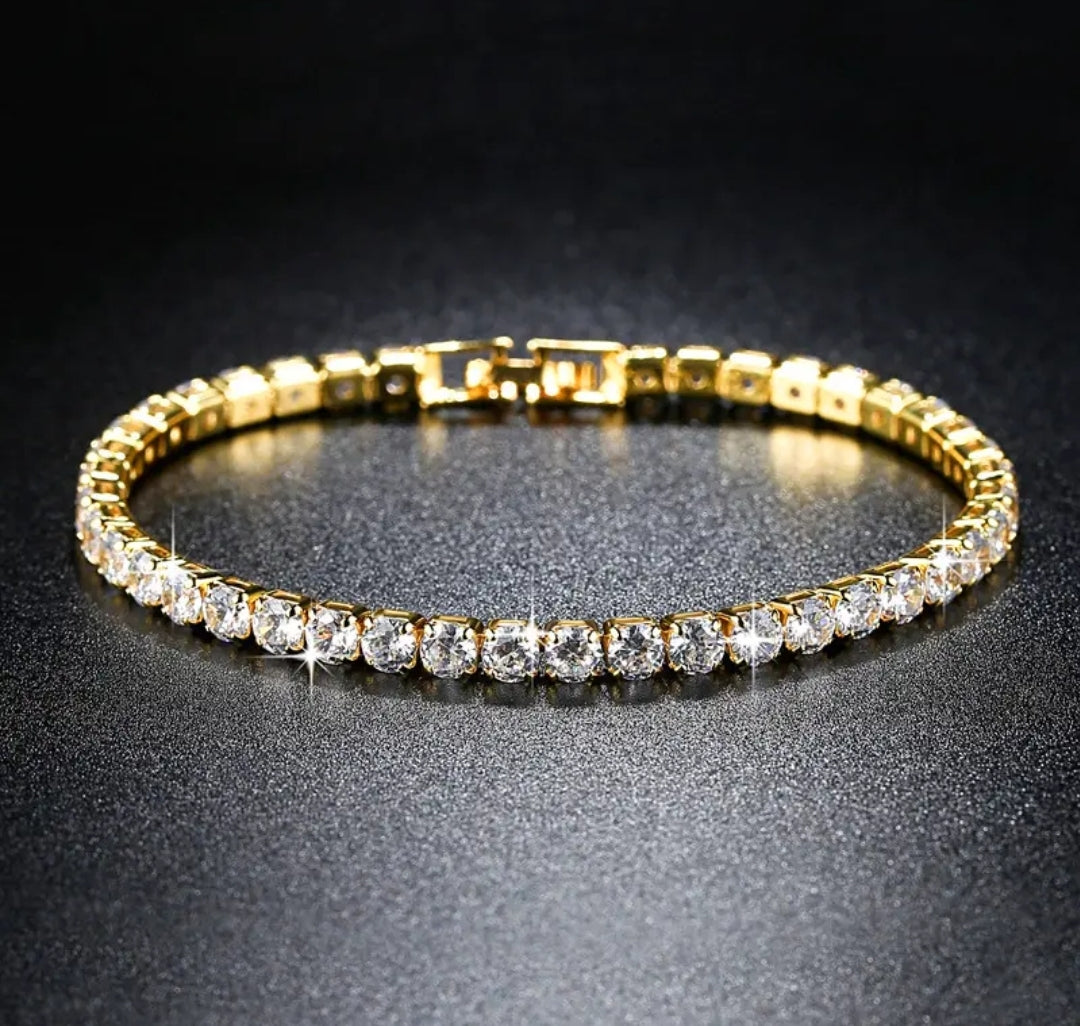 Multi color moissanite silver bracelet
