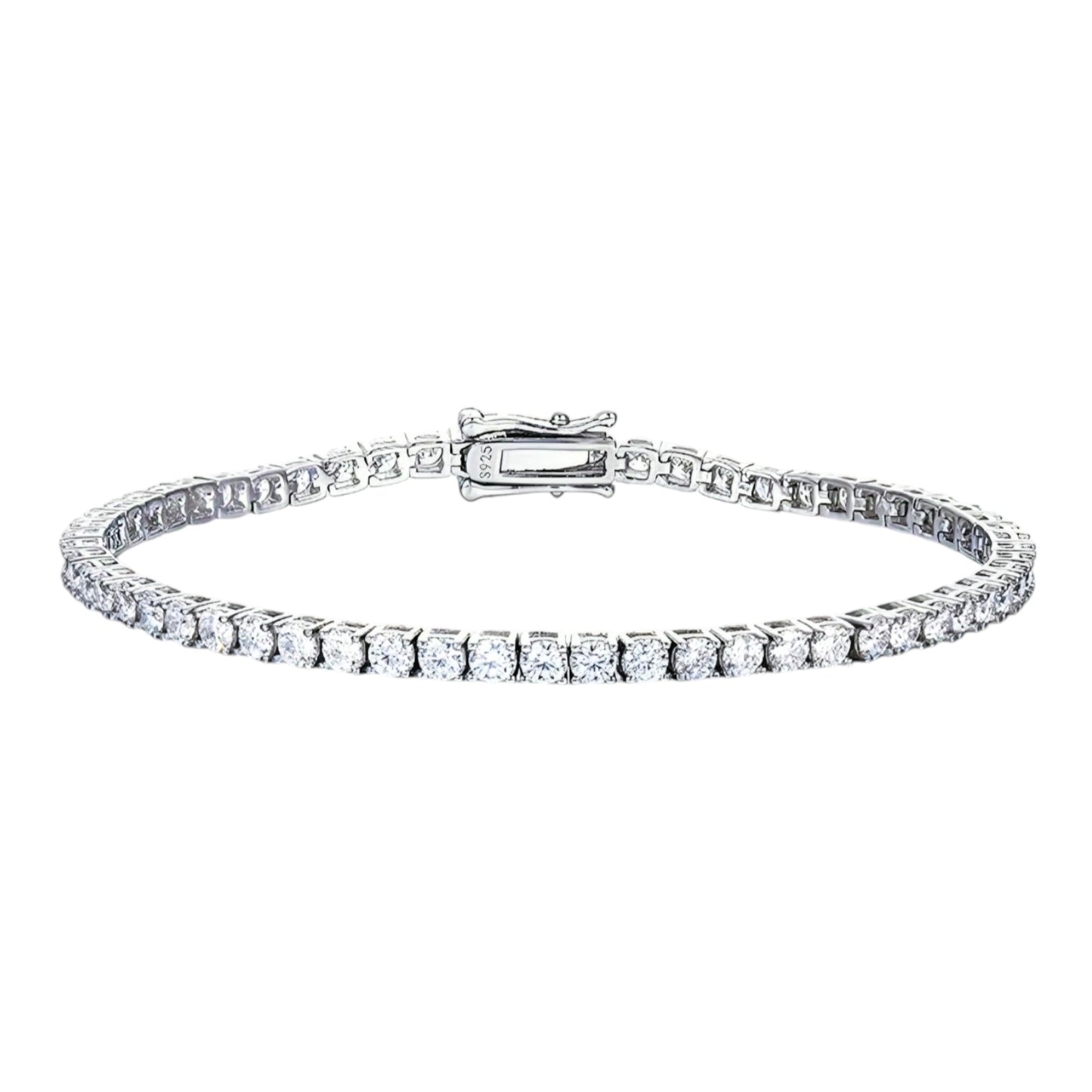 Multi color moissanite silver bracelet