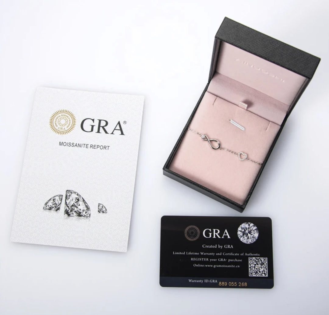 3mm moissanite silver bracelet