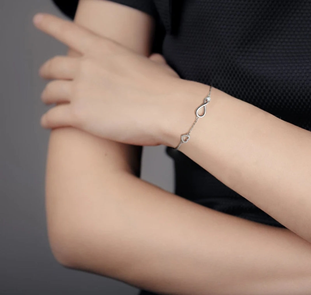 3mm moissanite silver bracelet