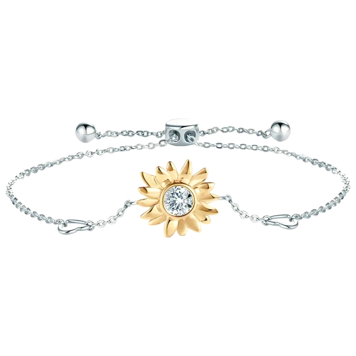 5mm sunflower moissanite silver bracelet