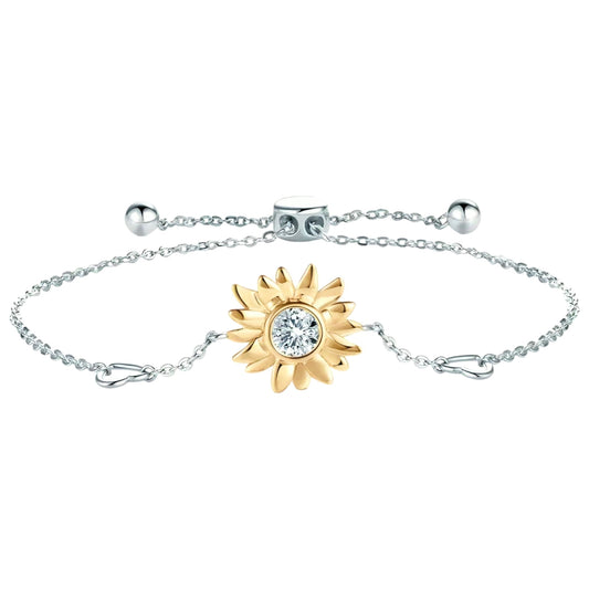 5mm sunflower moissanite silver bracelet