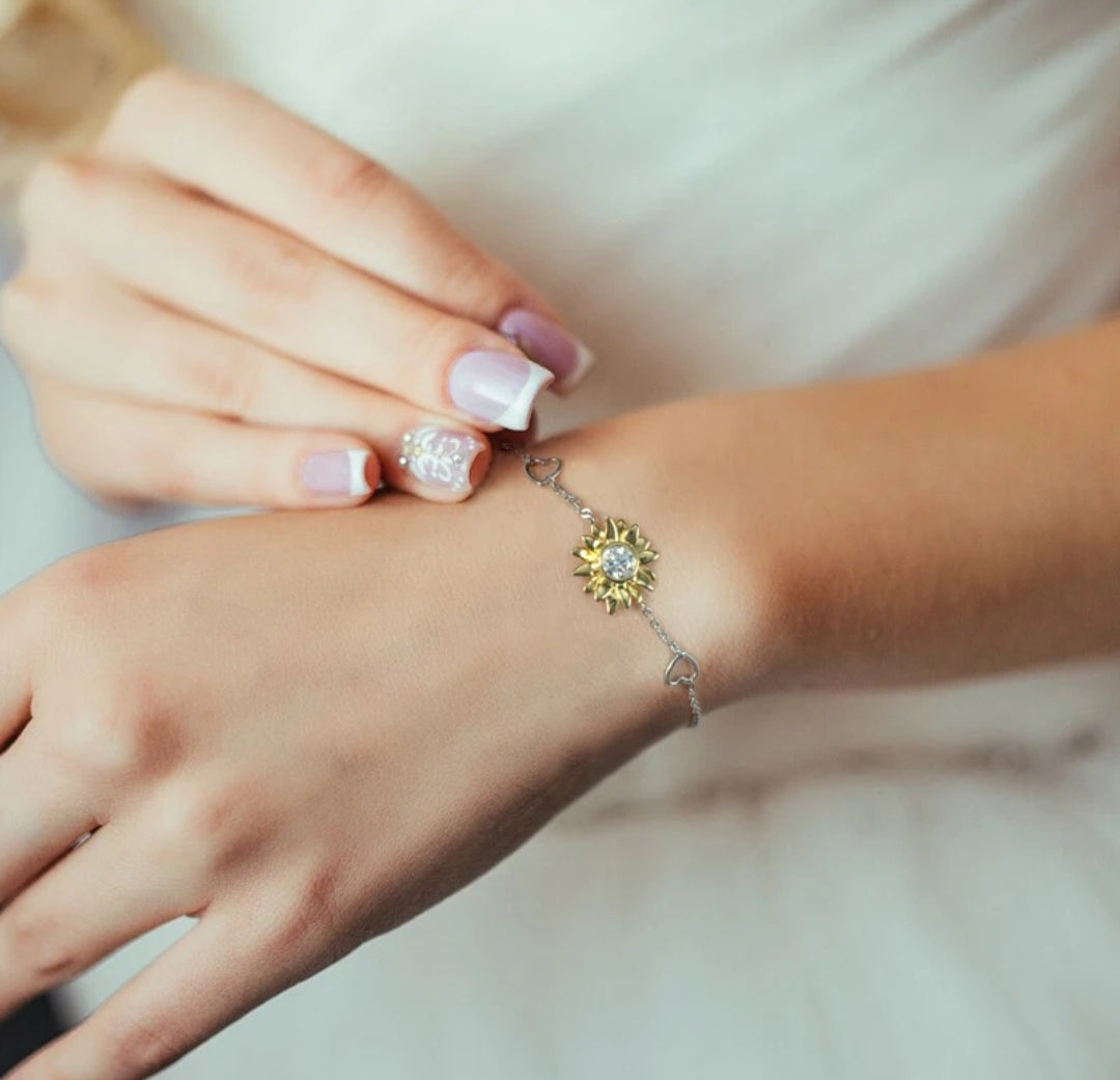 5mm sunflower moissanite silver bracelet