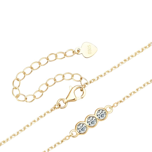 3mm*3pcs moissanite silver bracelet