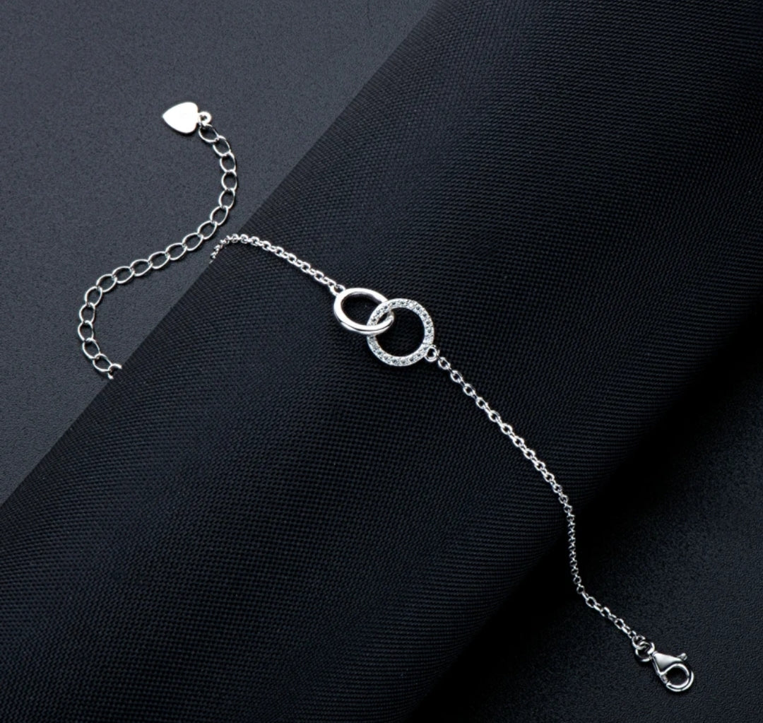 1mm*21pcs moissanite silver bracelet