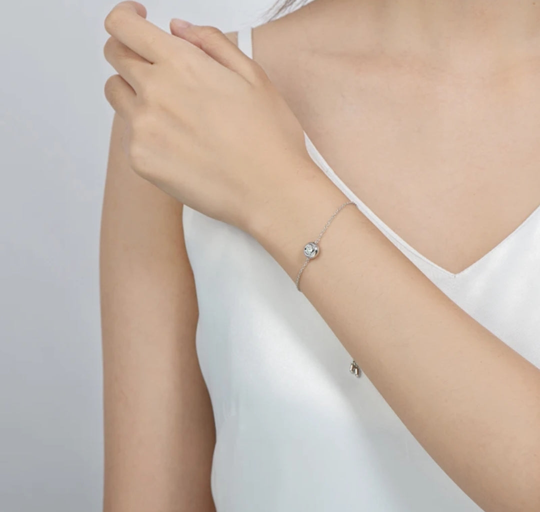 5mm classics moissanite silver bracelet