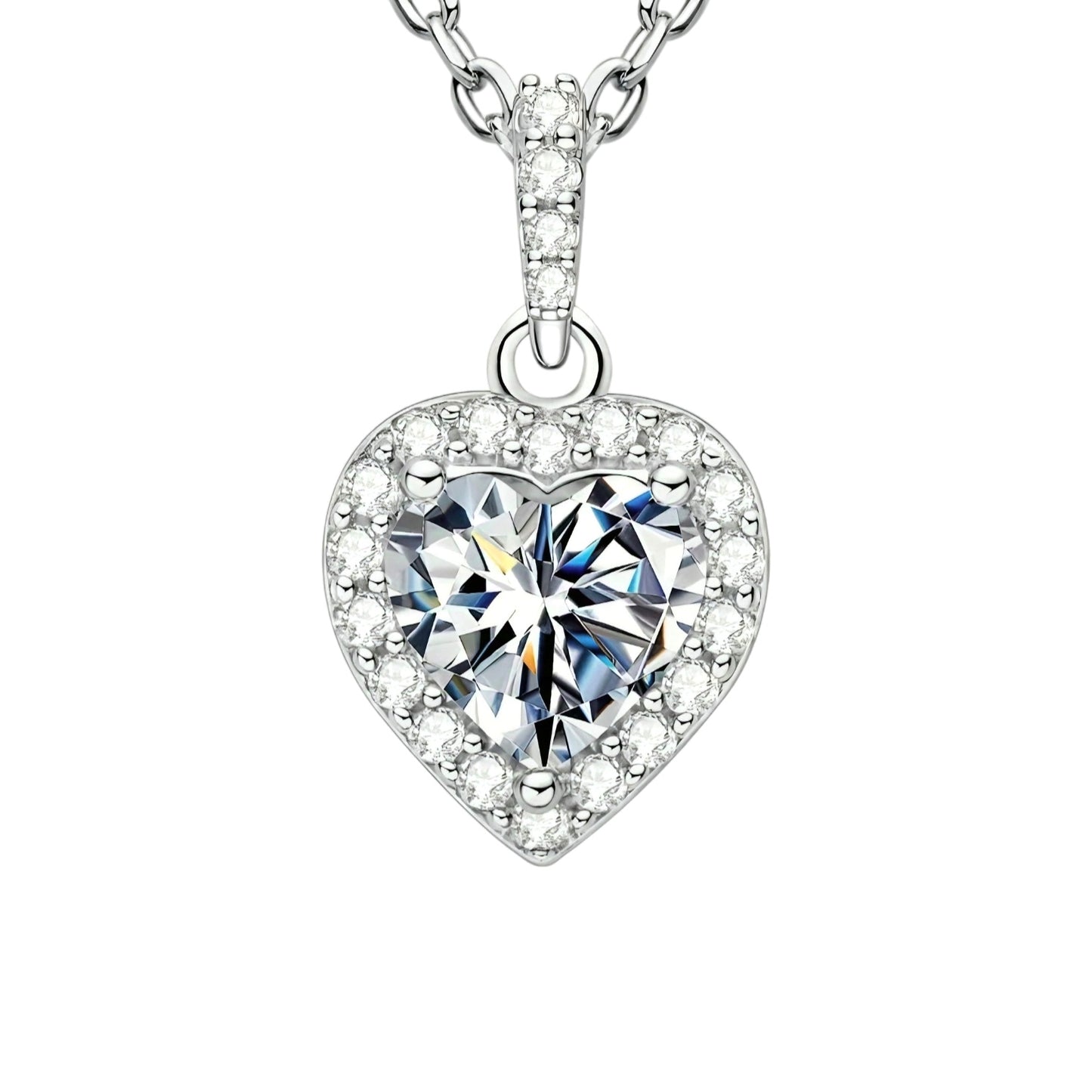 1ct heart shape Moissanite pendant necklace