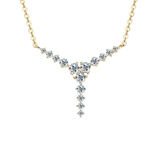 Unique Y shape Moissanite pendant necklace