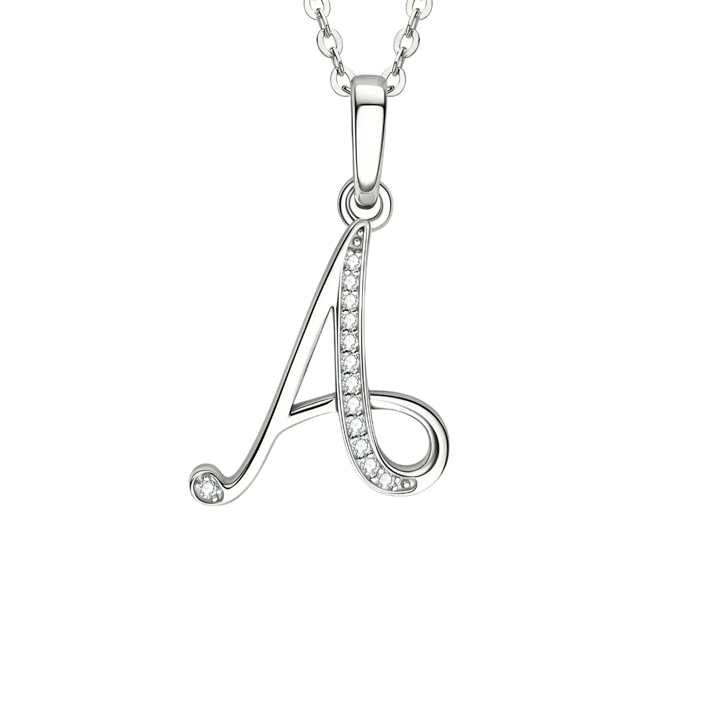 A to Z 26 letter Moissanite pendant necklace