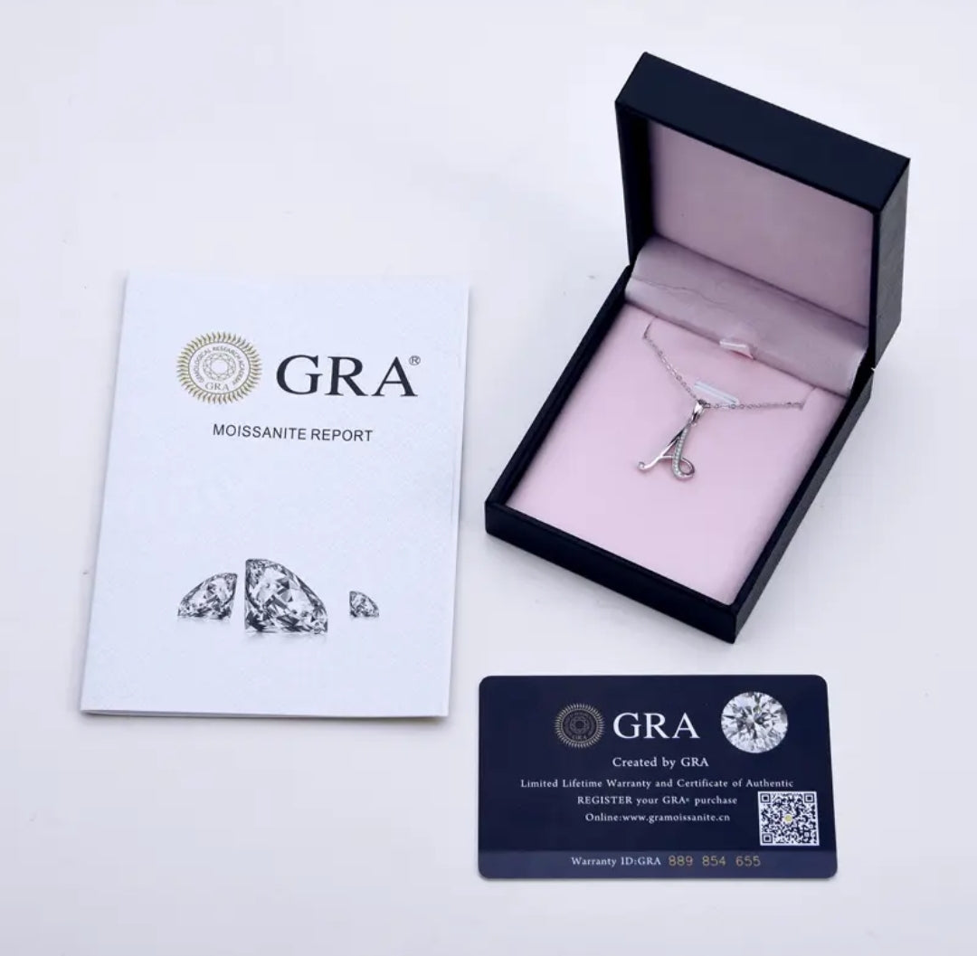 A to Z 26 letter Moissanite pendant necklace