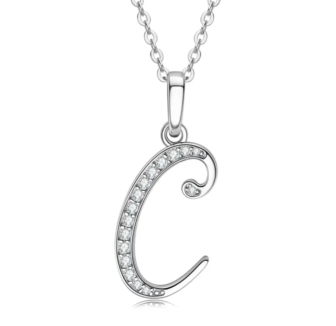 A to Z 26 letter Moissanite pendant necklace