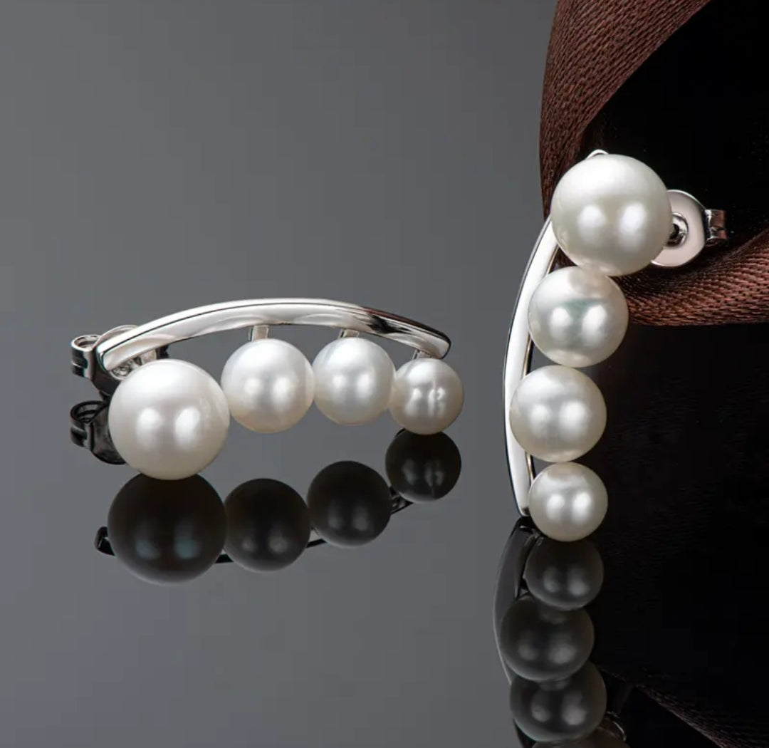 6-8mm 8pcs pearl earrings