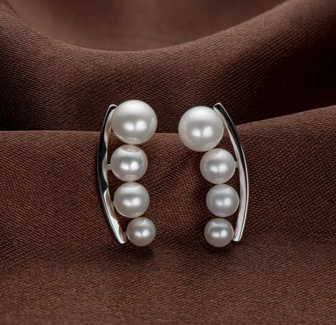 6-8mm 8pcs pearl earrings