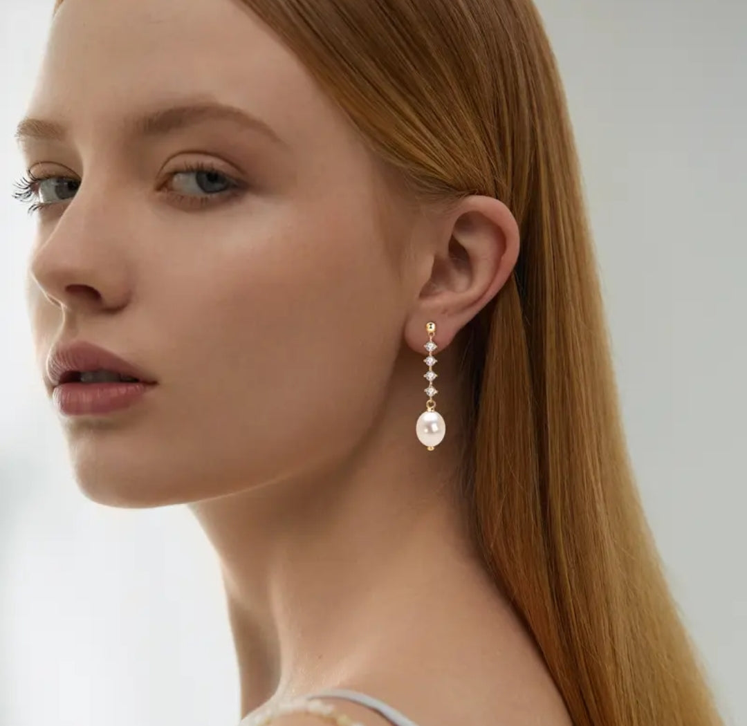 10mm elegant pearl earrings