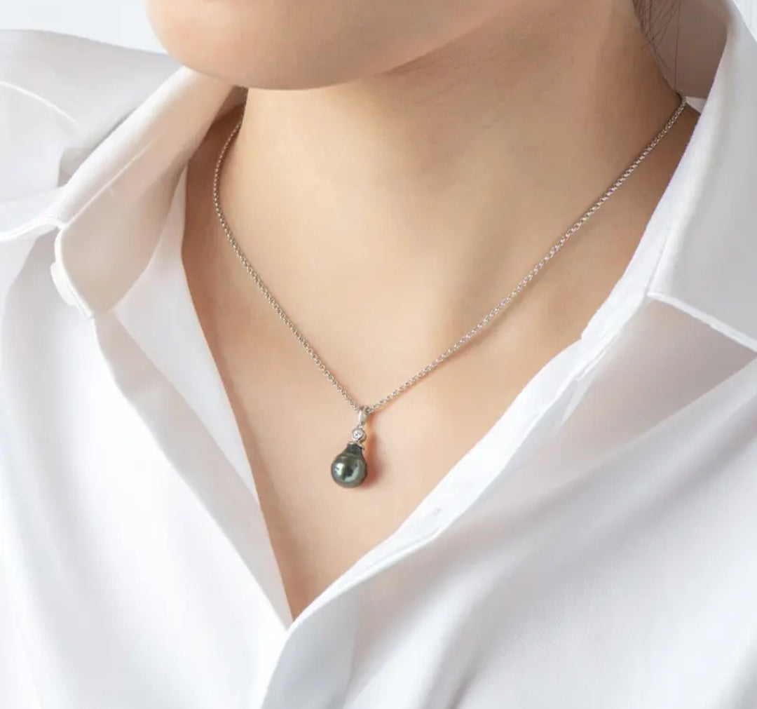11mm baroque pearl pendant necklace