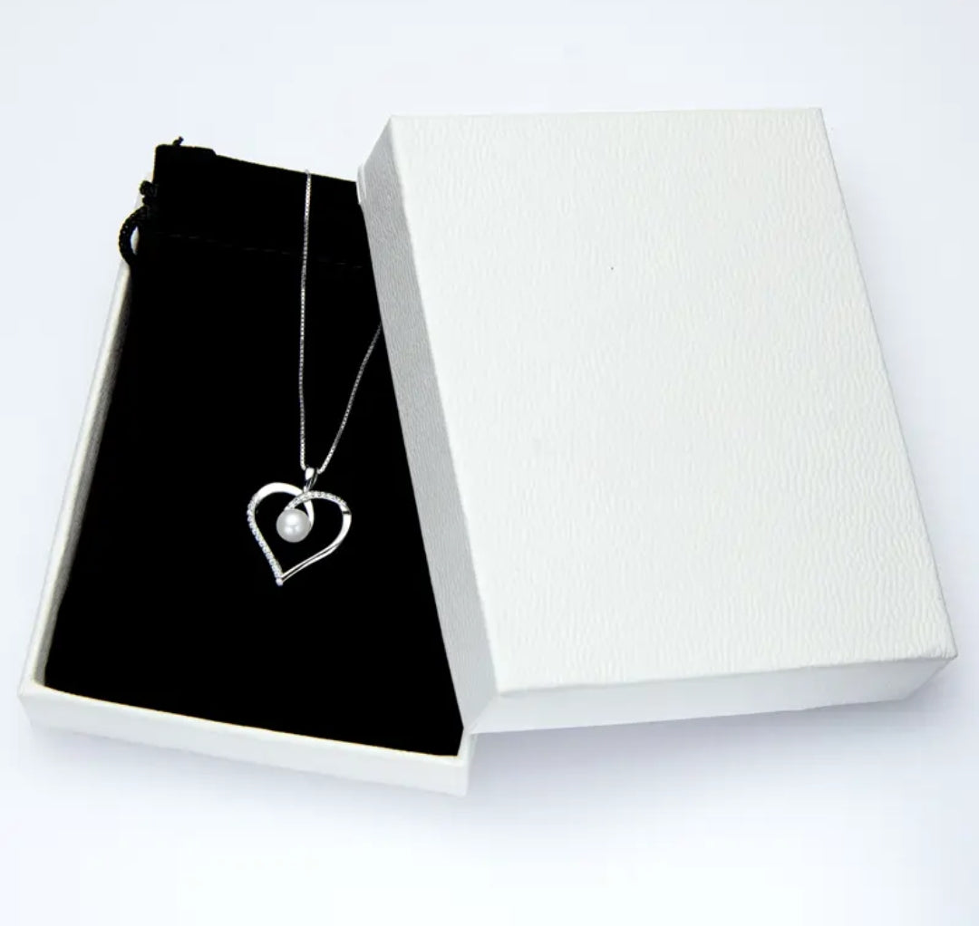 5mm heart shape pearl pendant necklace