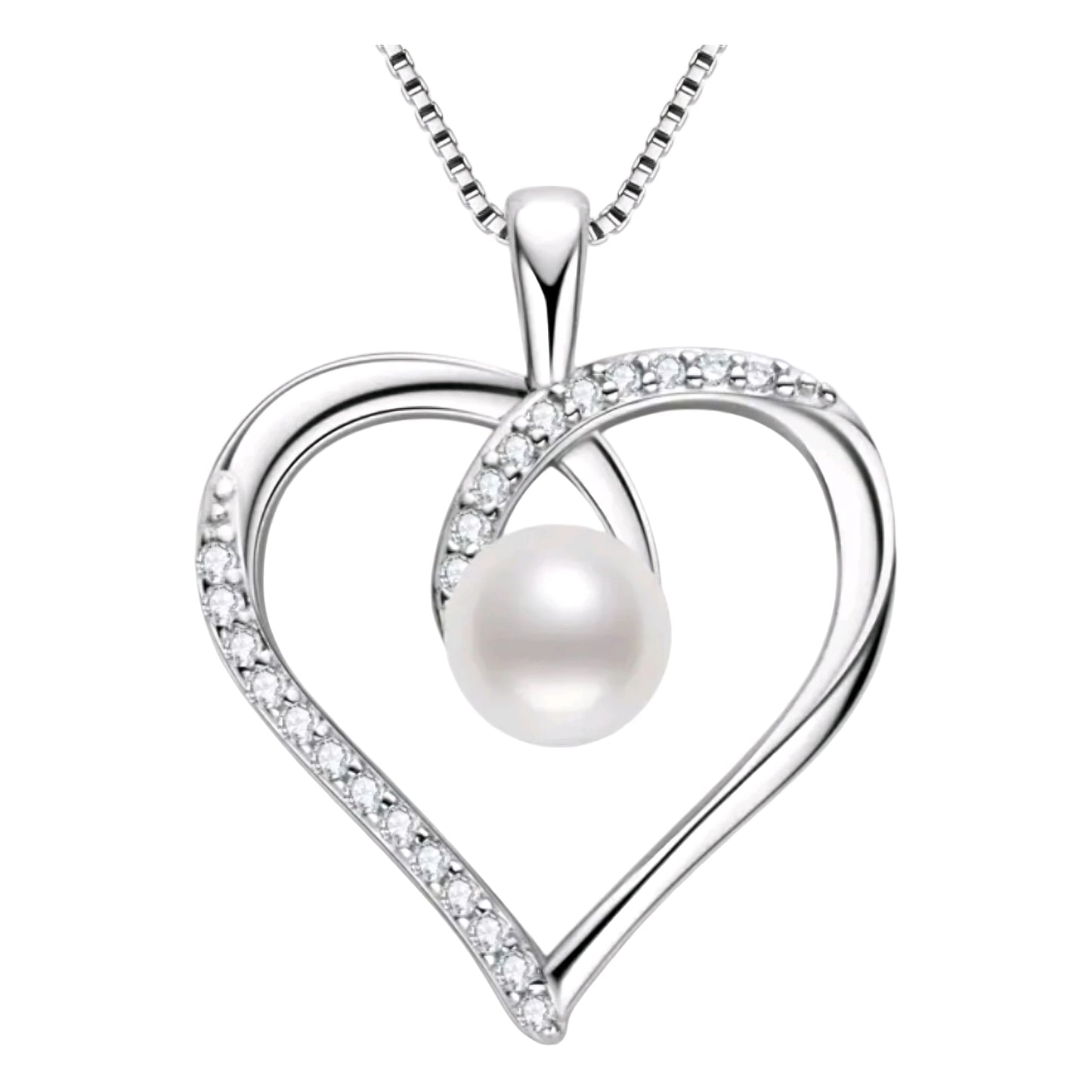 5mm heart shape pearl pendant necklace
