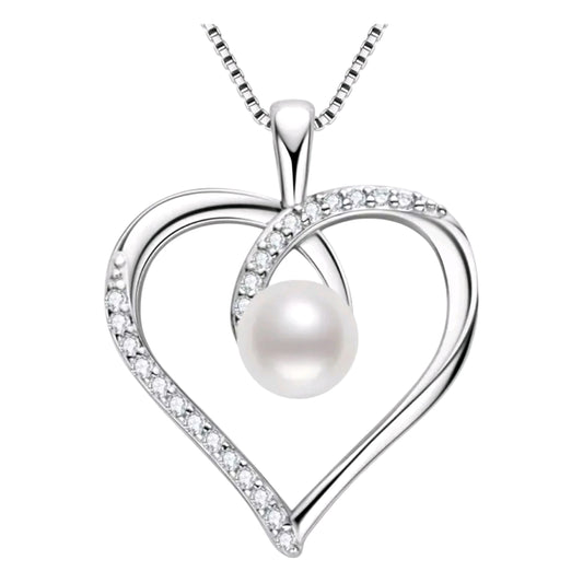 5mm heart shape pearl pendant necklace