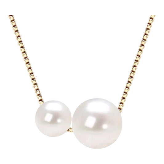 5mm and 7mm real pearl pendant necklace