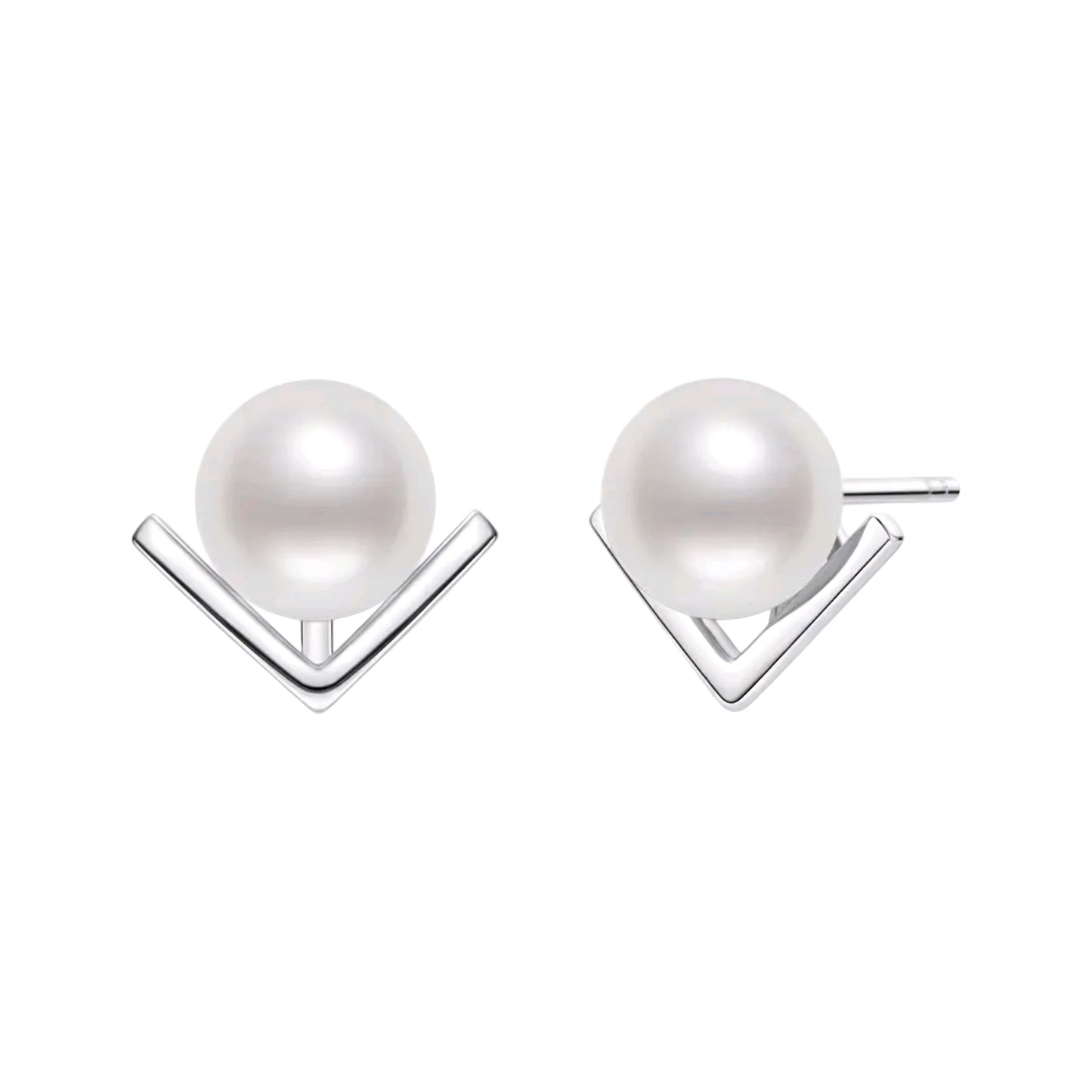 7-7.5mm V shape pearl earrings