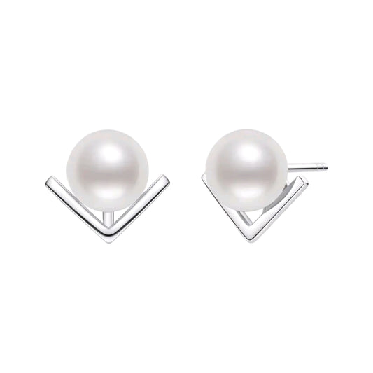 7-7.5mm V shape pearl earrings