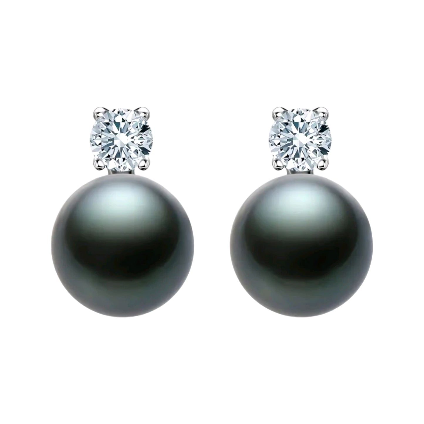 10mm black pearl earrings