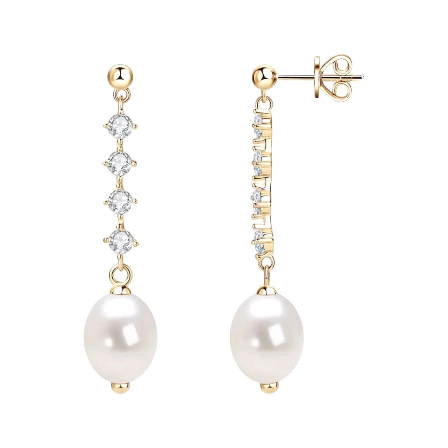 10mm elegant pearl earrings