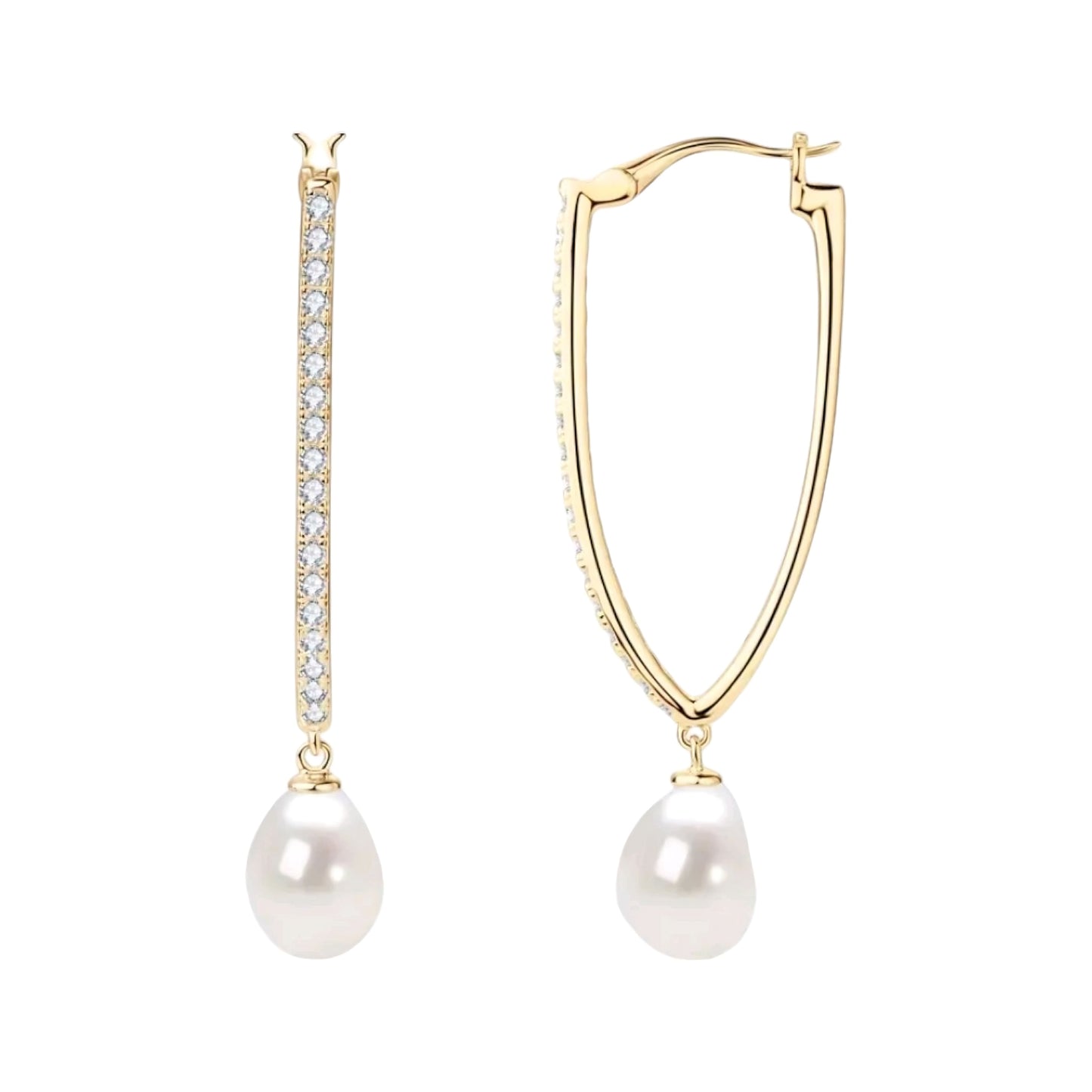 10mm white baroque pearl earrings