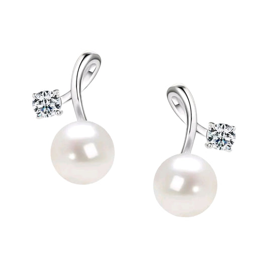 8mm twisted pearl earrings