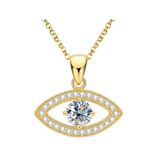 1ct eye shape Moissanite pendant necklace