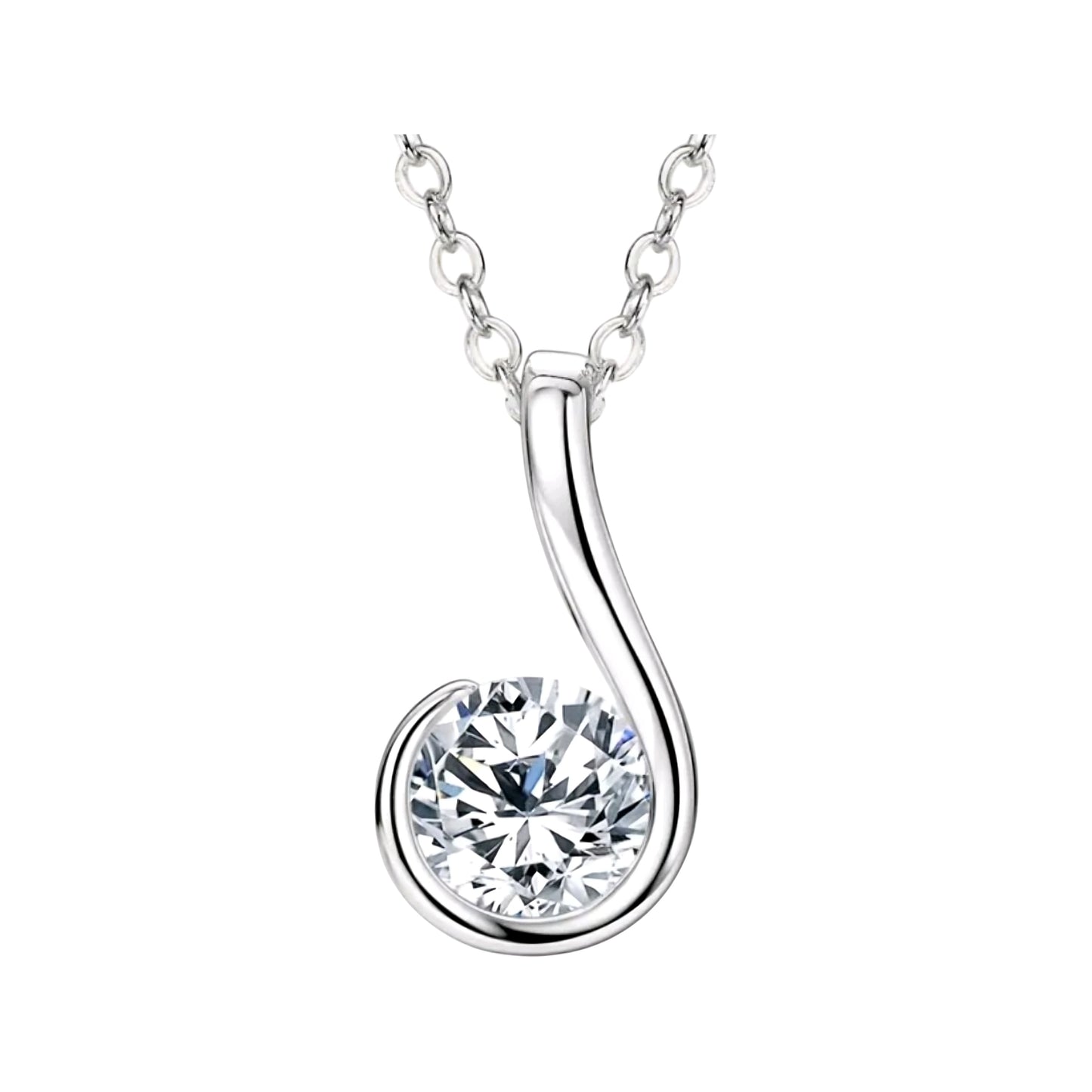 1ct tear drop Moissanite pendant necklace